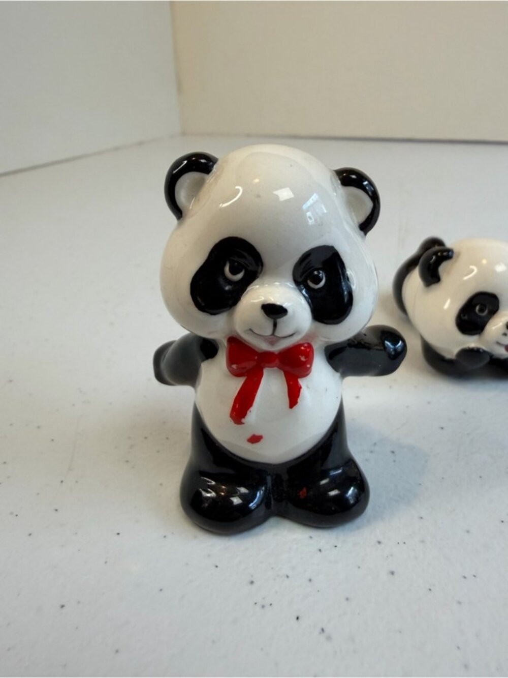 Vintage 1960s Japan Porcelain Panda Bear Set Figurine kitsch 60s Nurse gift - Picture 2 of 7